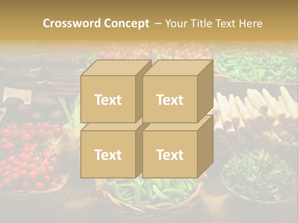 A Variety Of Vegetables Are On Display In Baskets PowerPoint Template