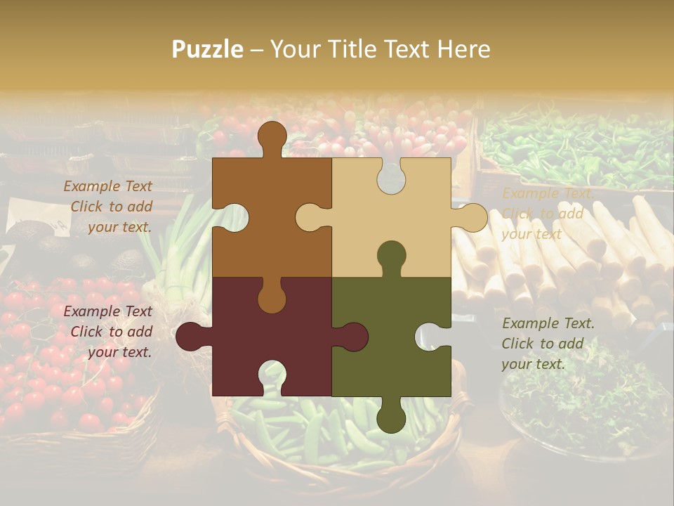 A Variety Of Vegetables Are On Display In Baskets PowerPoint Template