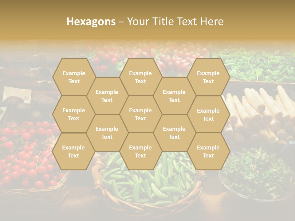 A Variety Of Vegetables Are On Display In Baskets PowerPoint Template