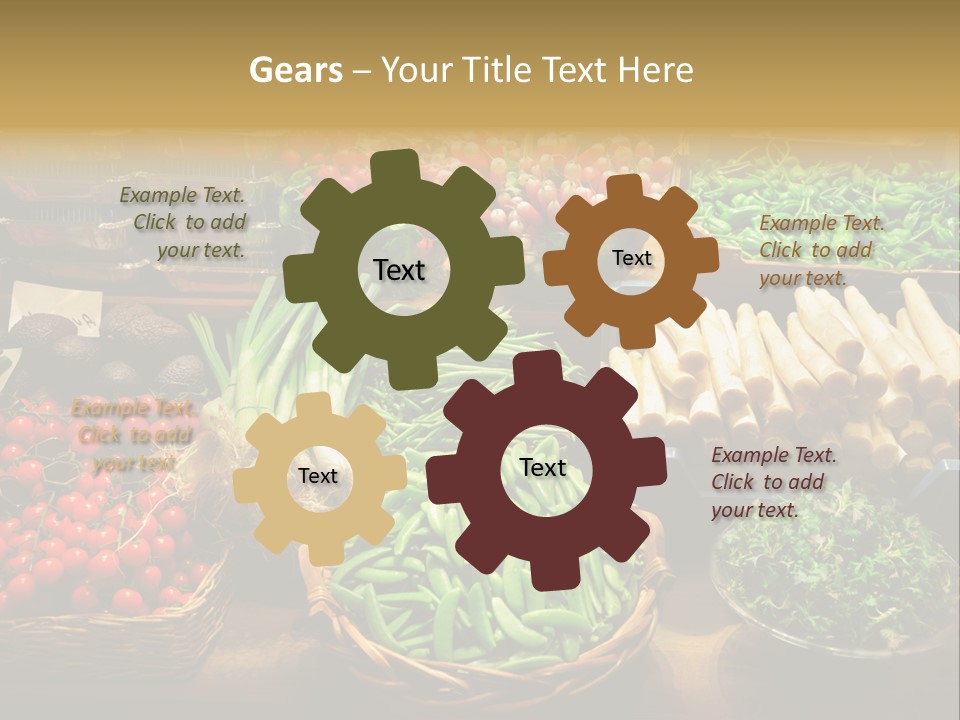 A Variety Of Vegetables Are On Display In Baskets PowerPoint Template