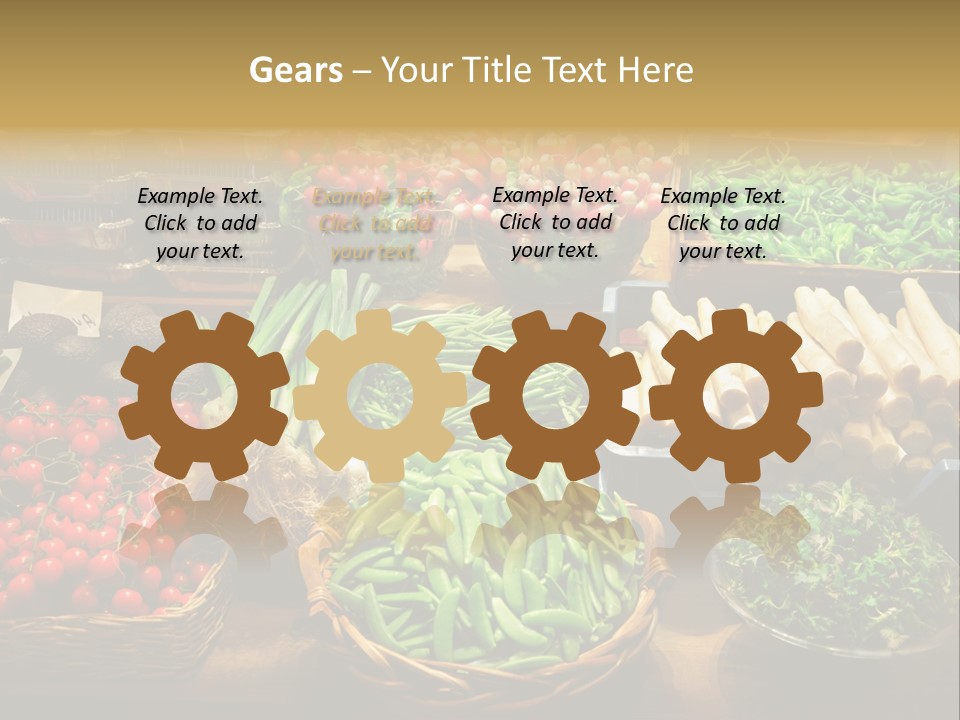 A Variety Of Vegetables Are On Display In Baskets PowerPoint Template