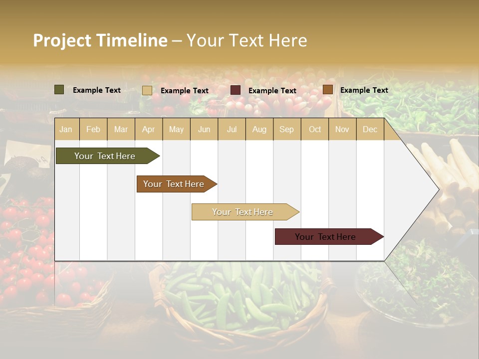 A Variety Of Vegetables Are On Display In Baskets PowerPoint Template
