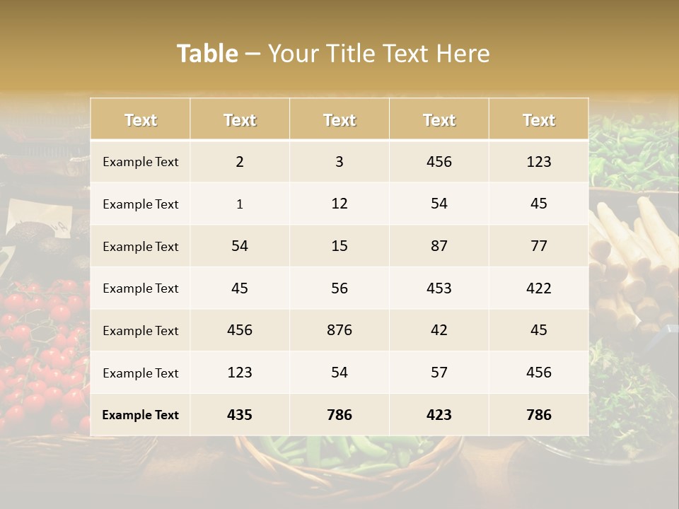 A Variety Of Vegetables Are On Display In Baskets PowerPoint Template