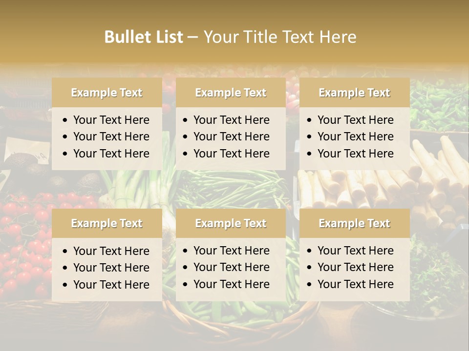 A Variety Of Vegetables Are On Display In Baskets PowerPoint Template
