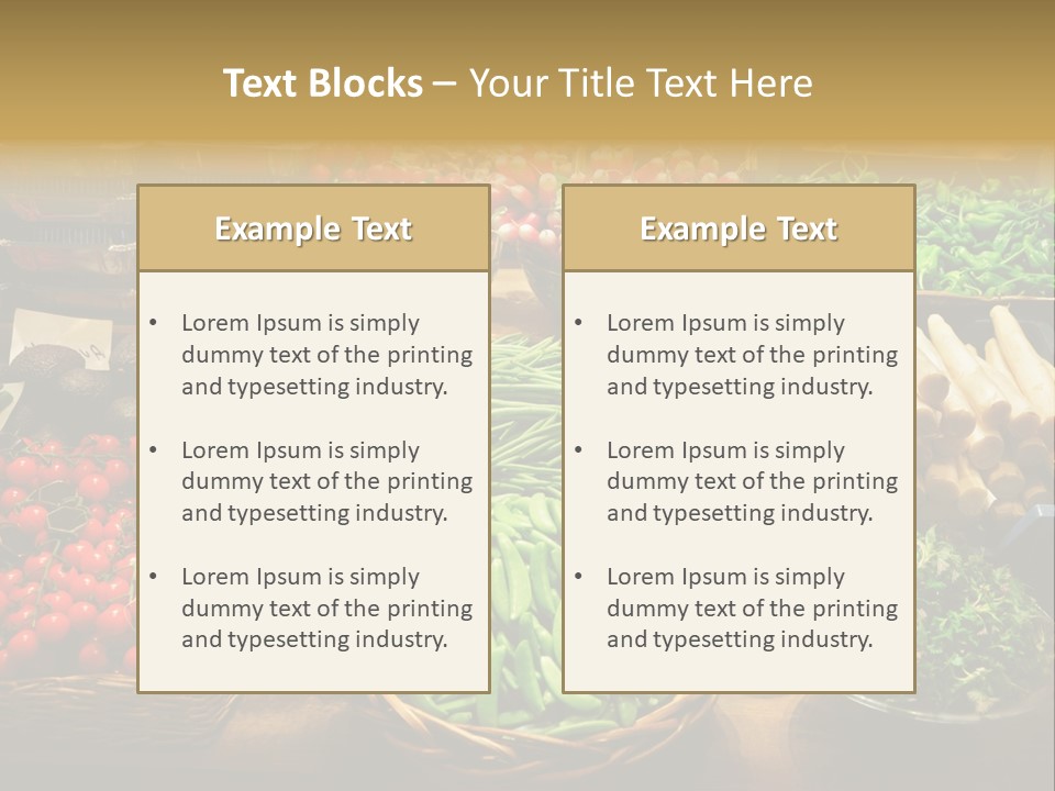 A Variety Of Vegetables Are On Display In Baskets PowerPoint Template