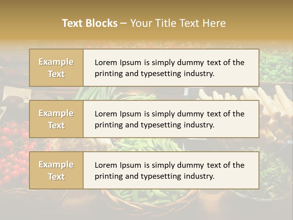 A Variety Of Vegetables Are On Display In Baskets PowerPoint Template
