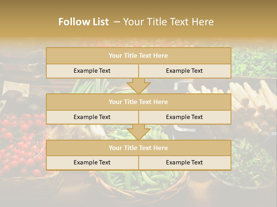A Variety Of Vegetables Are On Display In Baskets PowerPoint Template