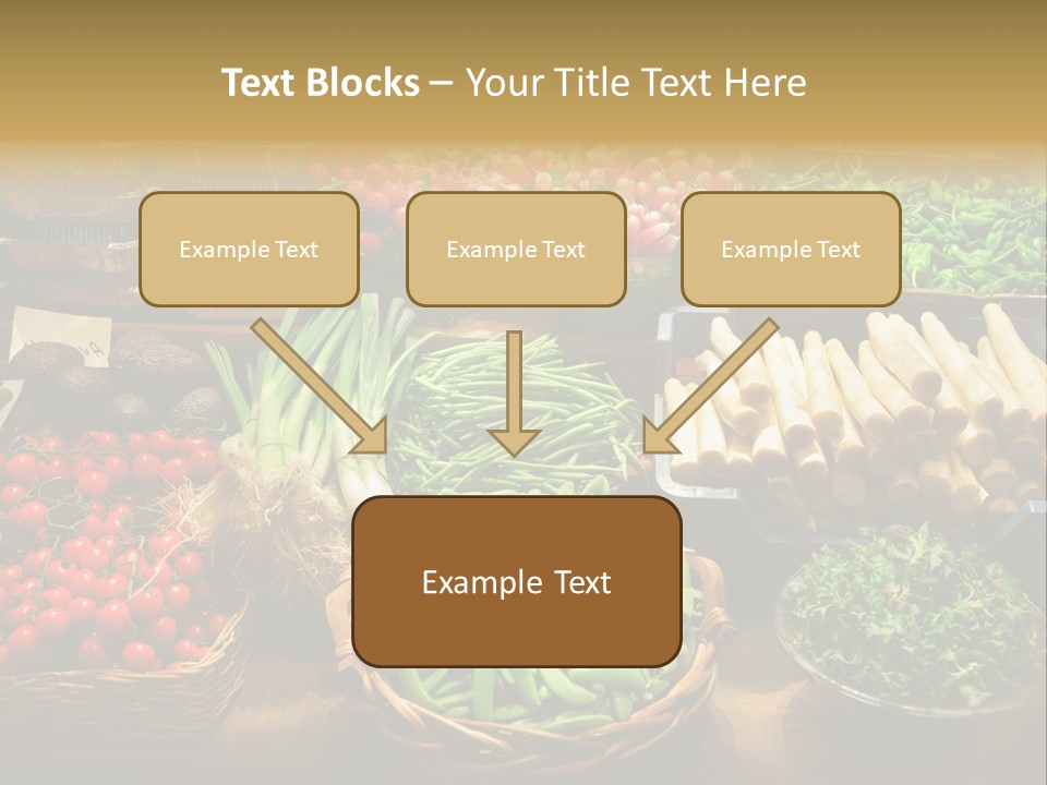 A Variety Of Vegetables Are On Display In Baskets PowerPoint Template