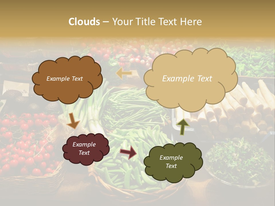 A Variety Of Vegetables Are On Display In Baskets PowerPoint Template