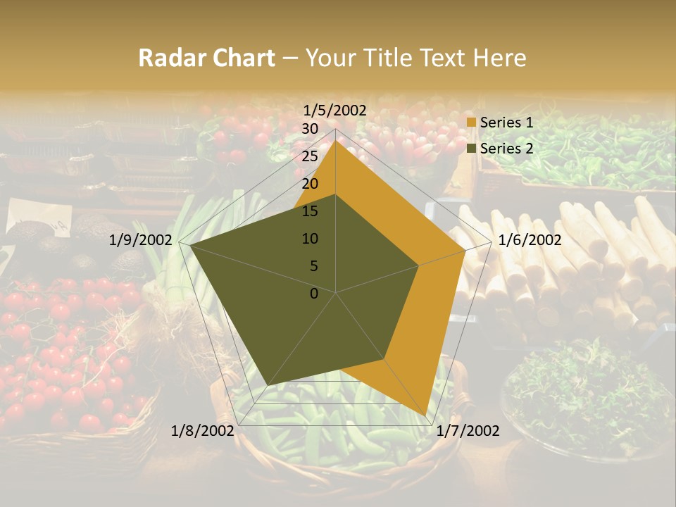 A Variety Of Vegetables Are On Display In Baskets PowerPoint Template