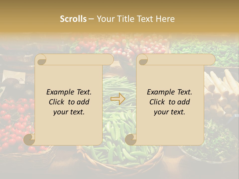 A Variety Of Vegetables Are On Display In Baskets PowerPoint Template