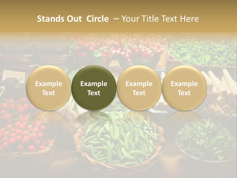 A Variety Of Vegetables Are On Display In Baskets PowerPoint Template