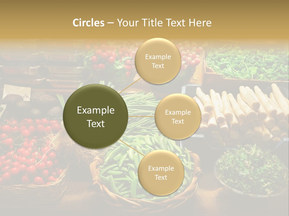 A Variety Of Vegetables Are On Display In Baskets PowerPoint Template