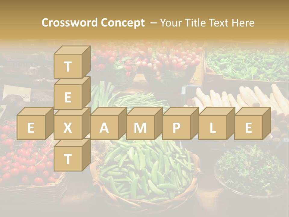 A Variety Of Vegetables Are On Display In Baskets PowerPoint Template