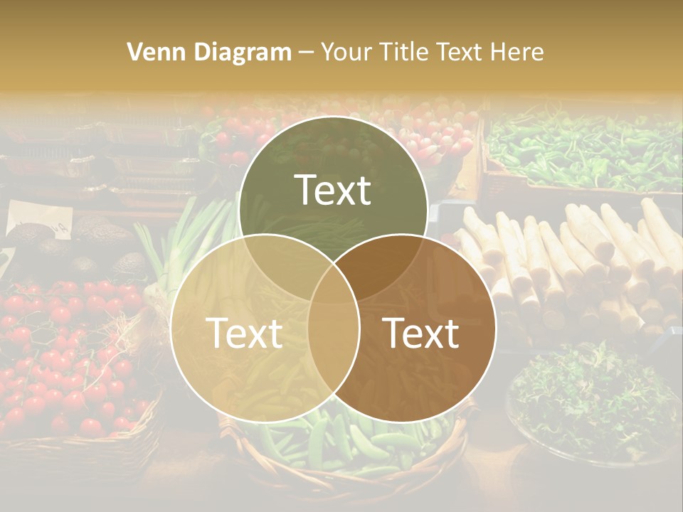A Variety Of Vegetables Are On Display In Baskets PowerPoint Template