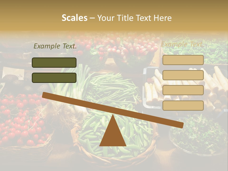 A Variety Of Vegetables Are On Display In Baskets PowerPoint Template