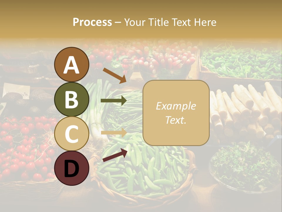 A Variety Of Vegetables Are On Display In Baskets PowerPoint Template