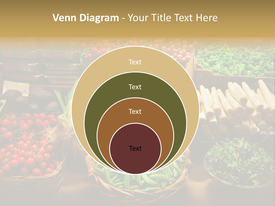 A Variety Of Vegetables Are On Display In Baskets PowerPoint Template
