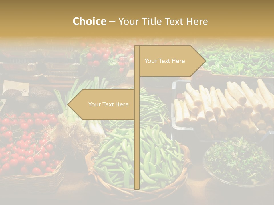 A Variety Of Vegetables Are On Display In Baskets PowerPoint Template