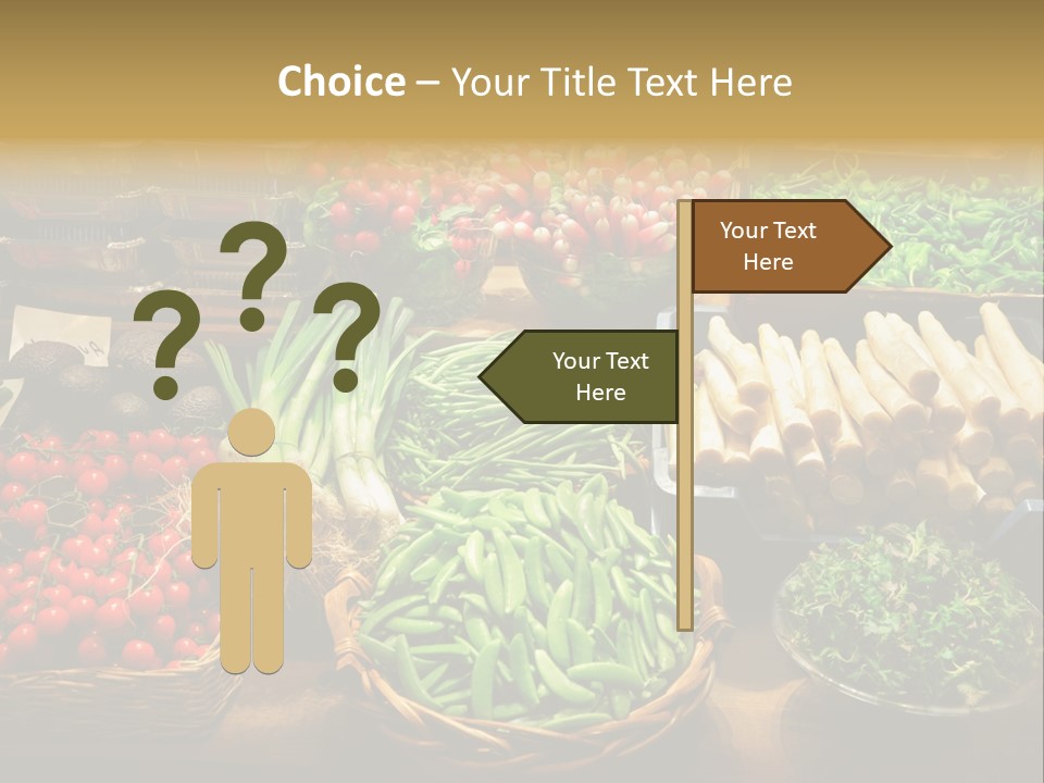 A Variety Of Vegetables Are On Display In Baskets PowerPoint Template