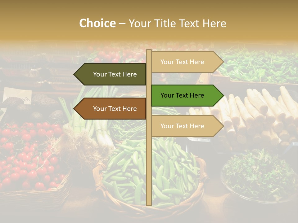 A Variety Of Vegetables Are On Display In Baskets PowerPoint Template