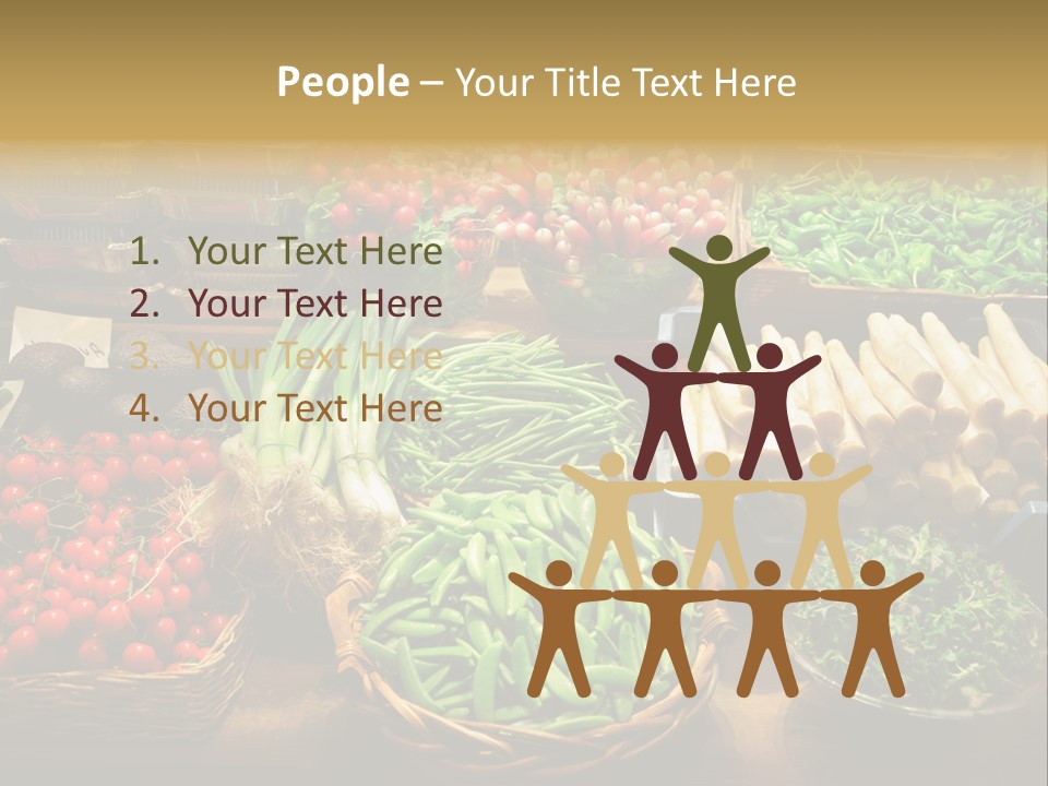 A Variety Of Vegetables Are On Display In Baskets PowerPoint Template