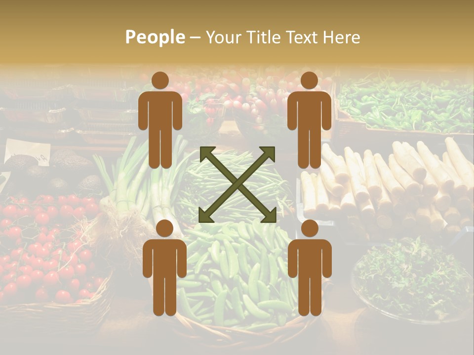 A Variety Of Vegetables Are On Display In Baskets PowerPoint Template