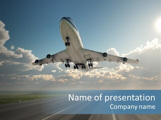 Airplane Runway Wing PowerPoint Template