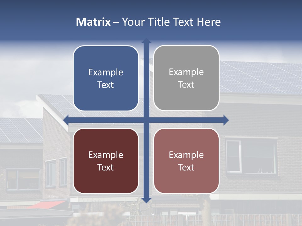 A Row Of Brick Houses With Solar Panels On The Roof PowerPoint Template