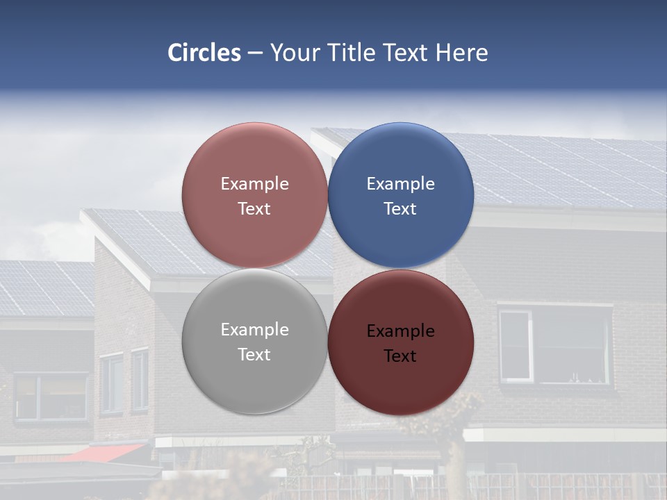 A Row Of Brick Houses With Solar Panels On The Roof PowerPoint Template