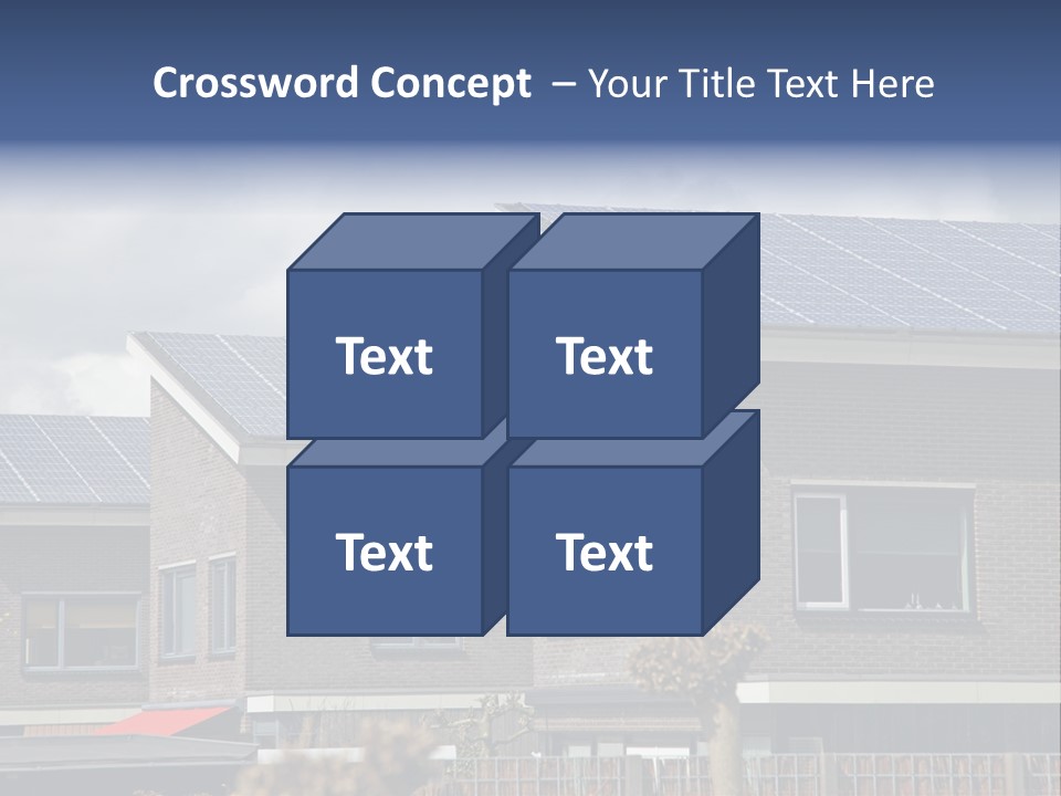 A Row Of Brick Houses With Solar Panels On The Roof PowerPoint Template