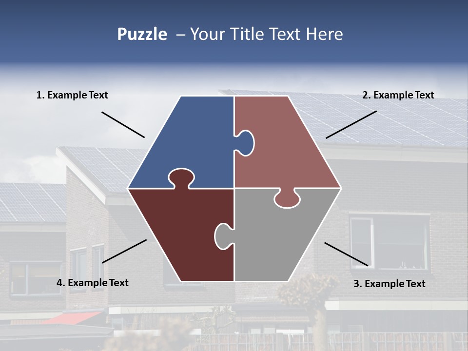 A Row Of Brick Houses With Solar Panels On The Roof PowerPoint Template