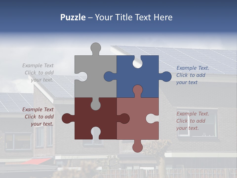 A Row Of Brick Houses With Solar Panels On The Roof PowerPoint Template