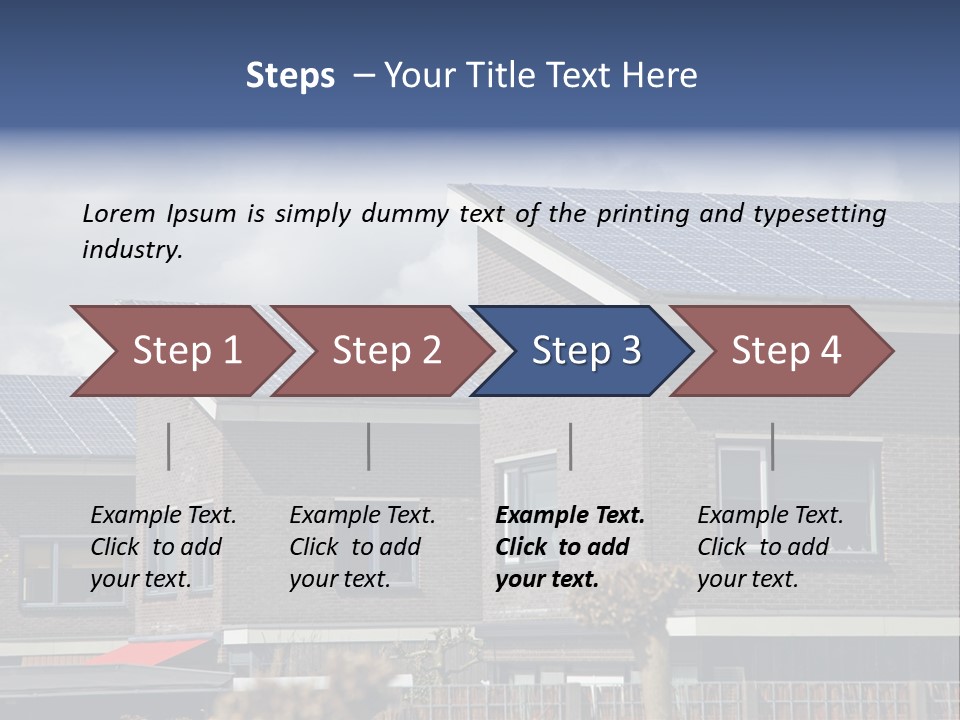 A Row Of Brick Houses With Solar Panels On The Roof PowerPoint Template
