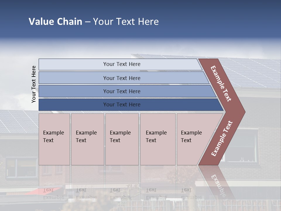 A Row Of Brick Houses With Solar Panels On The Roof PowerPoint Template