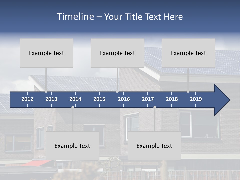 A Row Of Brick Houses With Solar Panels On The Roof PowerPoint Template