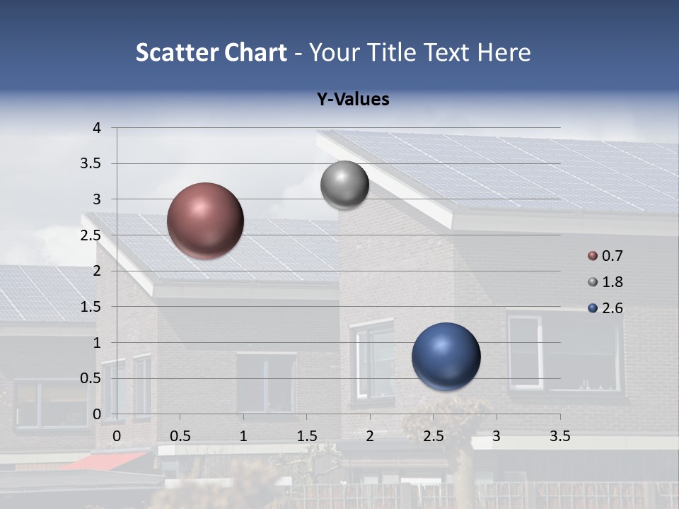 A Row Of Brick Houses With Solar Panels On The Roof PowerPoint Template