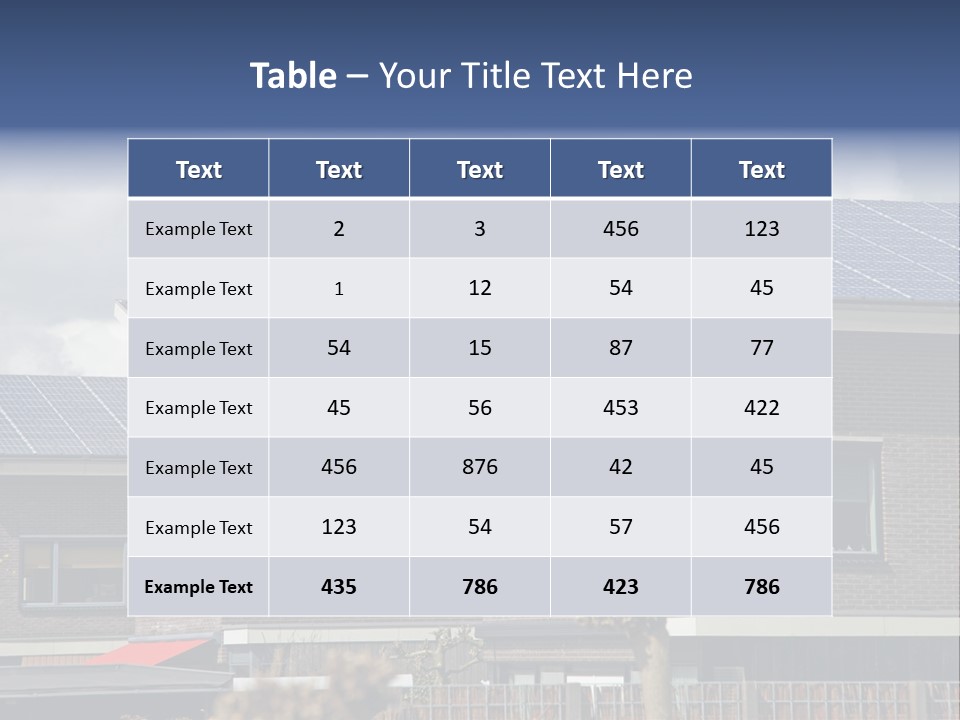 A Row Of Brick Houses With Solar Panels On The Roof PowerPoint Template