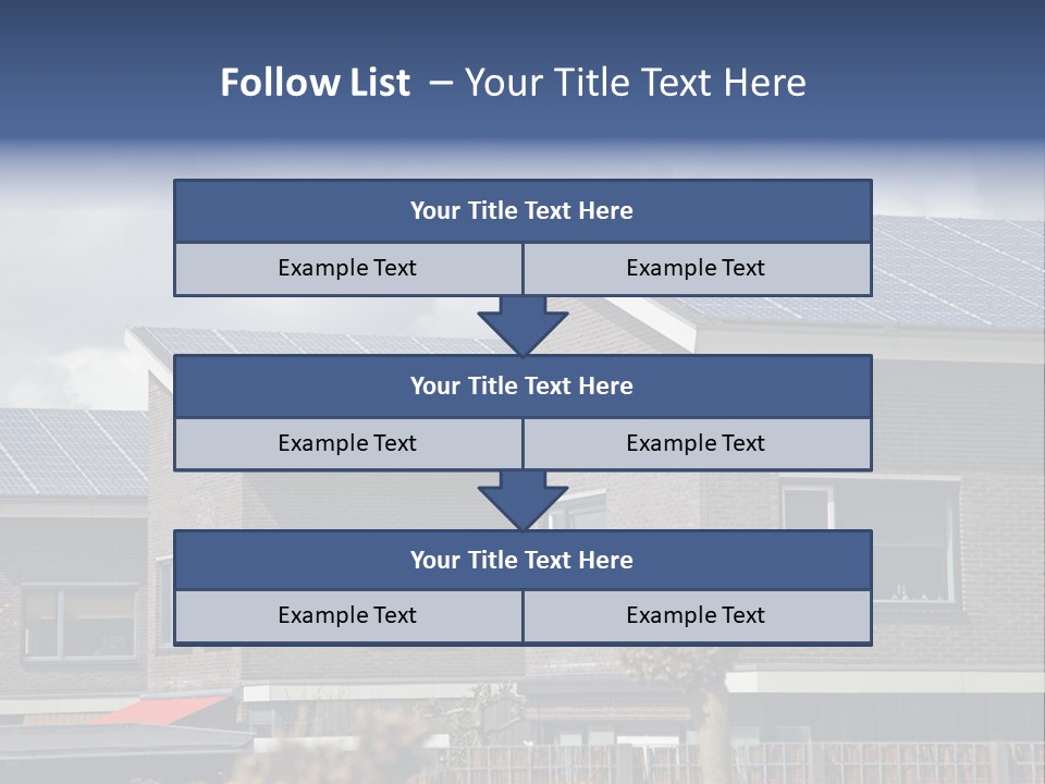 A Row Of Brick Houses With Solar Panels On The Roof PowerPoint Template