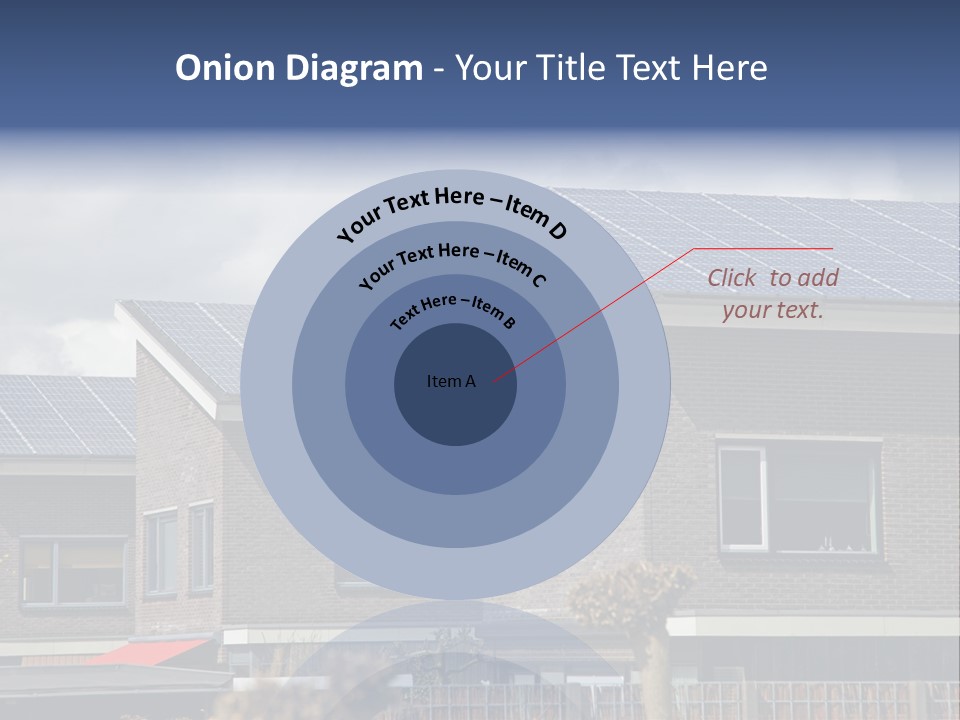 A Row Of Brick Houses With Solar Panels On The Roof PowerPoint Template