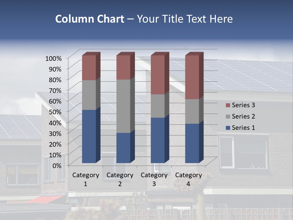 A Row Of Brick Houses With Solar Panels On The Roof PowerPoint Template