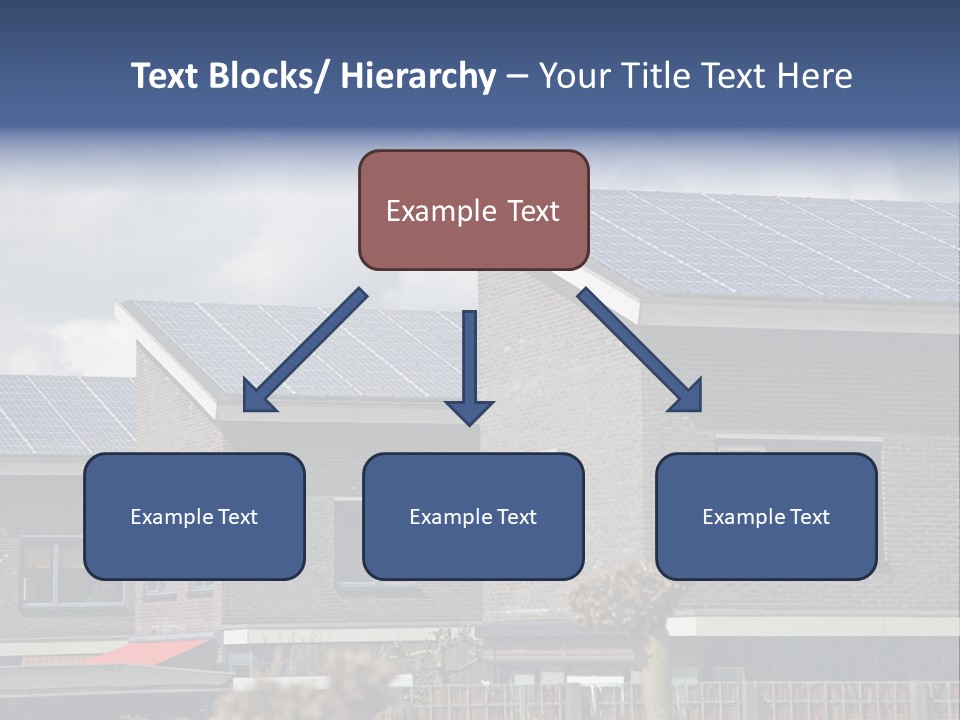 A Row Of Brick Houses With Solar Panels On The Roof PowerPoint Template