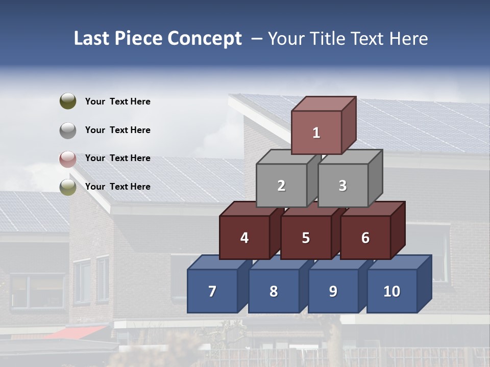 A Row Of Brick Houses With Solar Panels On The Roof PowerPoint Template