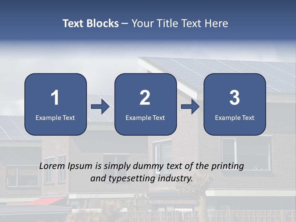 A Row Of Brick Houses With Solar Panels On The Roof PowerPoint Template