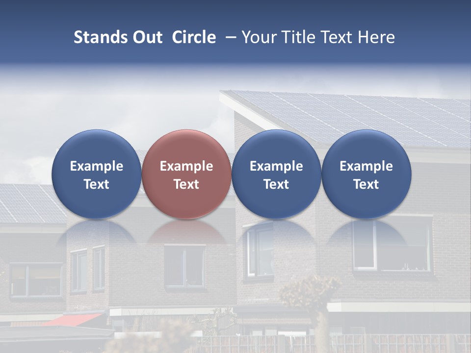 A Row Of Brick Houses With Solar Panels On The Roof PowerPoint Template