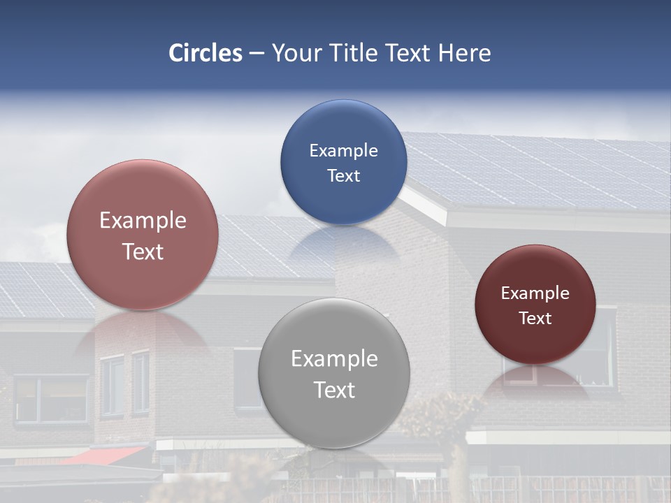 A Row Of Brick Houses With Solar Panels On The Roof PowerPoint Template