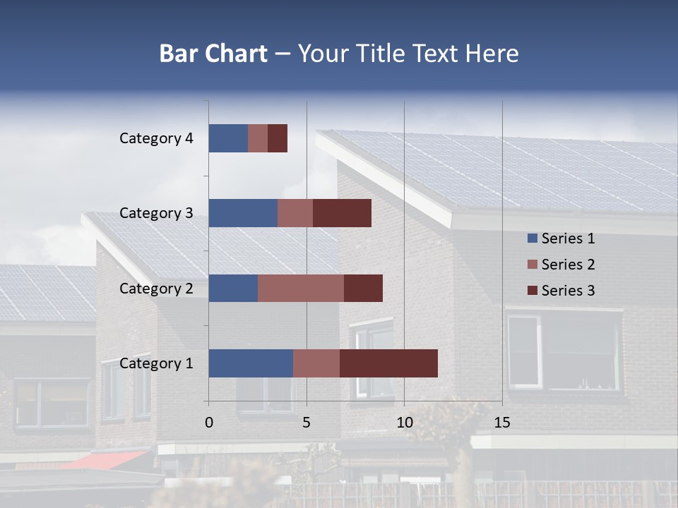 A Row Of Brick Houses With Solar Panels On The Roof PowerPoint Template