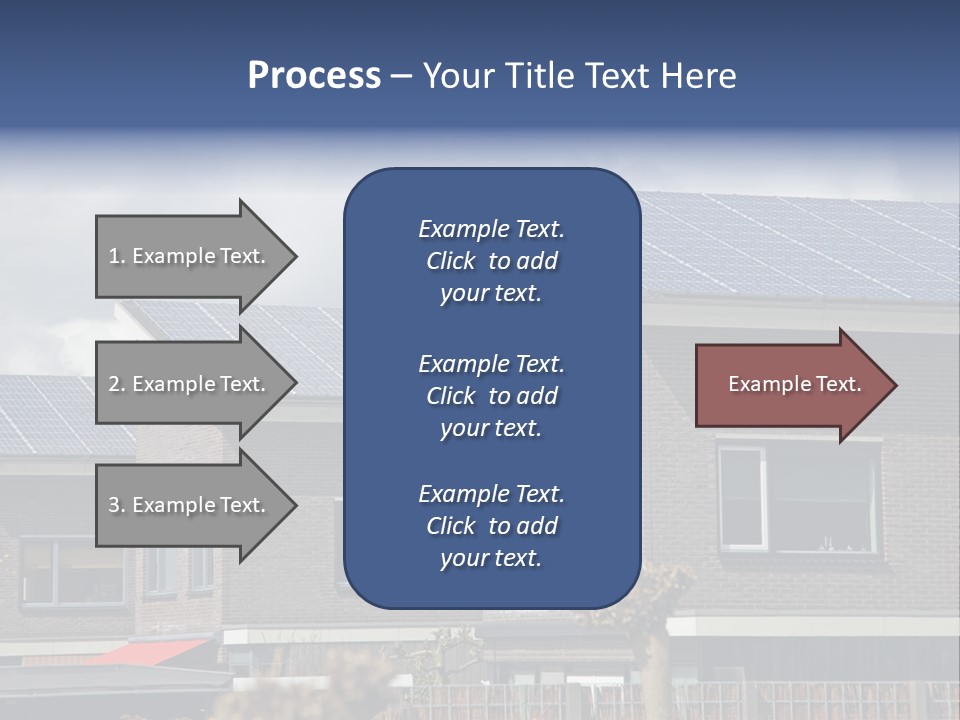 A Row Of Brick Houses With Solar Panels On The Roof PowerPoint Template
