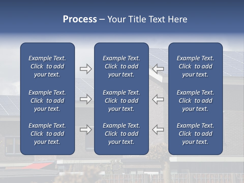 A Row Of Brick Houses With Solar Panels On The Roof PowerPoint Template