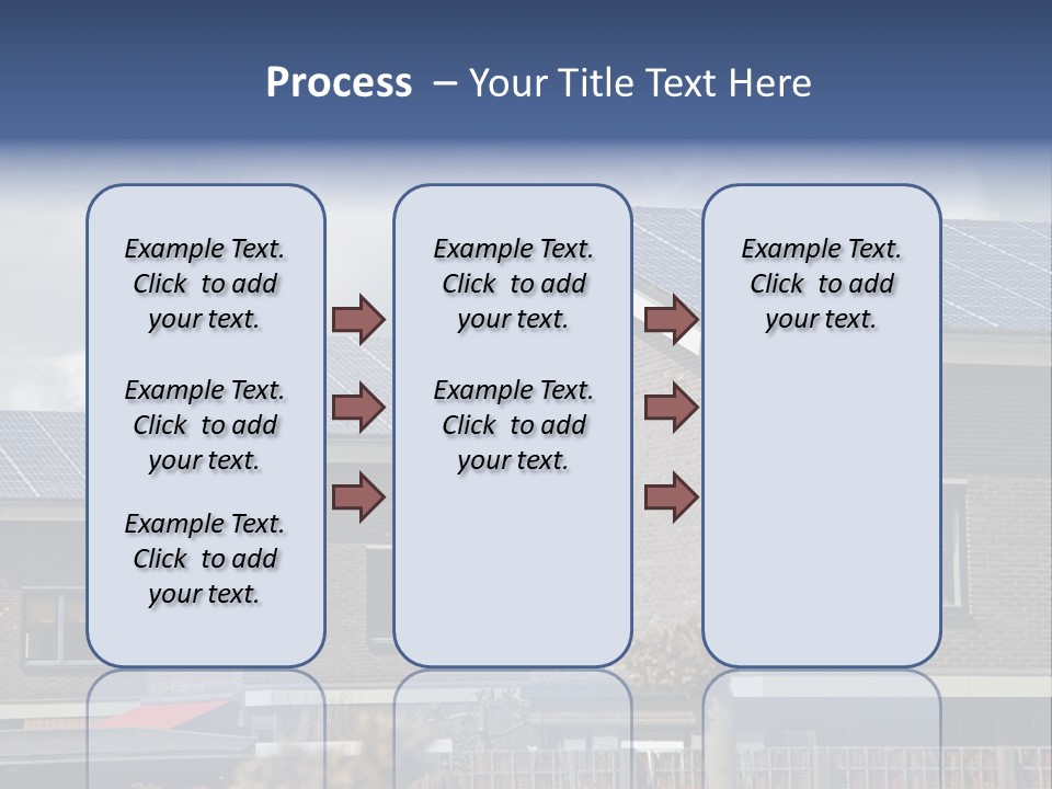A Row Of Brick Houses With Solar Panels On The Roof PowerPoint Template